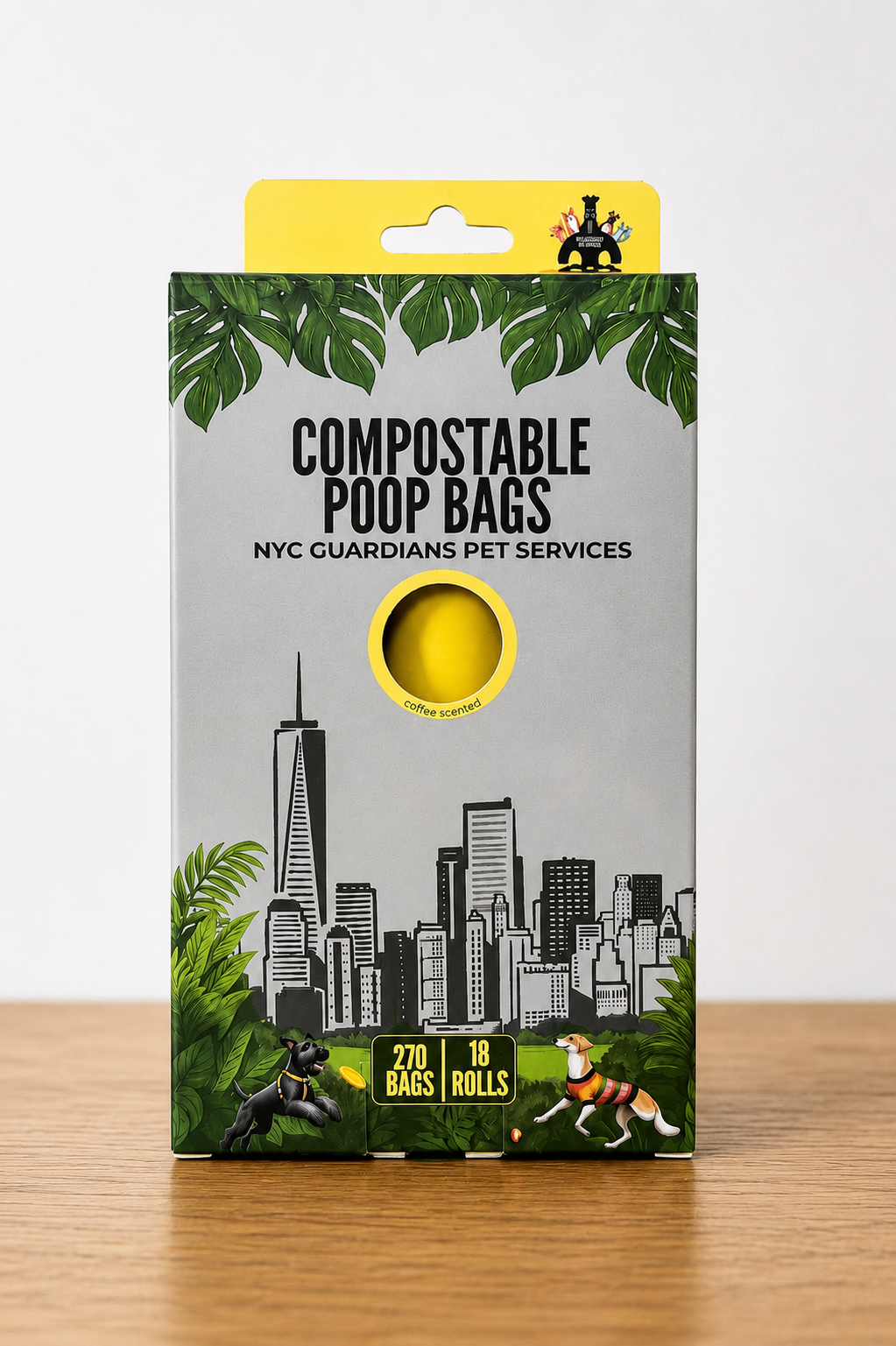 Dog Poop Bags Kit + Dispenser – Coffee Scent  | 285 Bags
