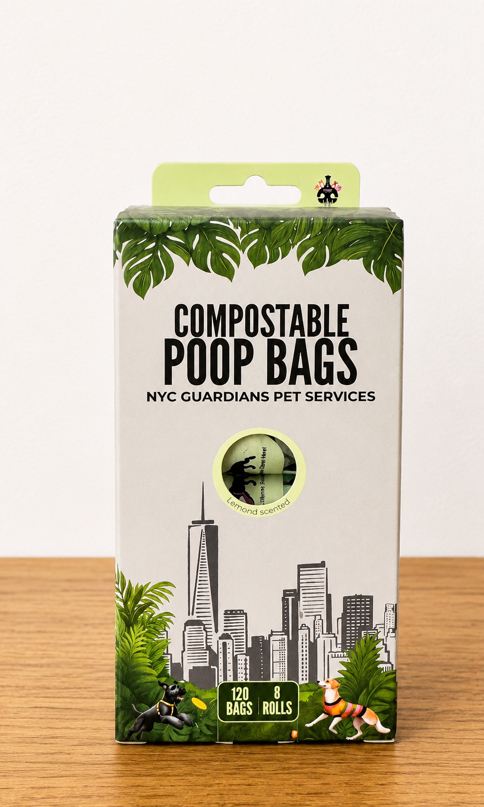 Bolsas compostables para excrementos de perro NYC Guardians - Aroma limón | 120 bolsas