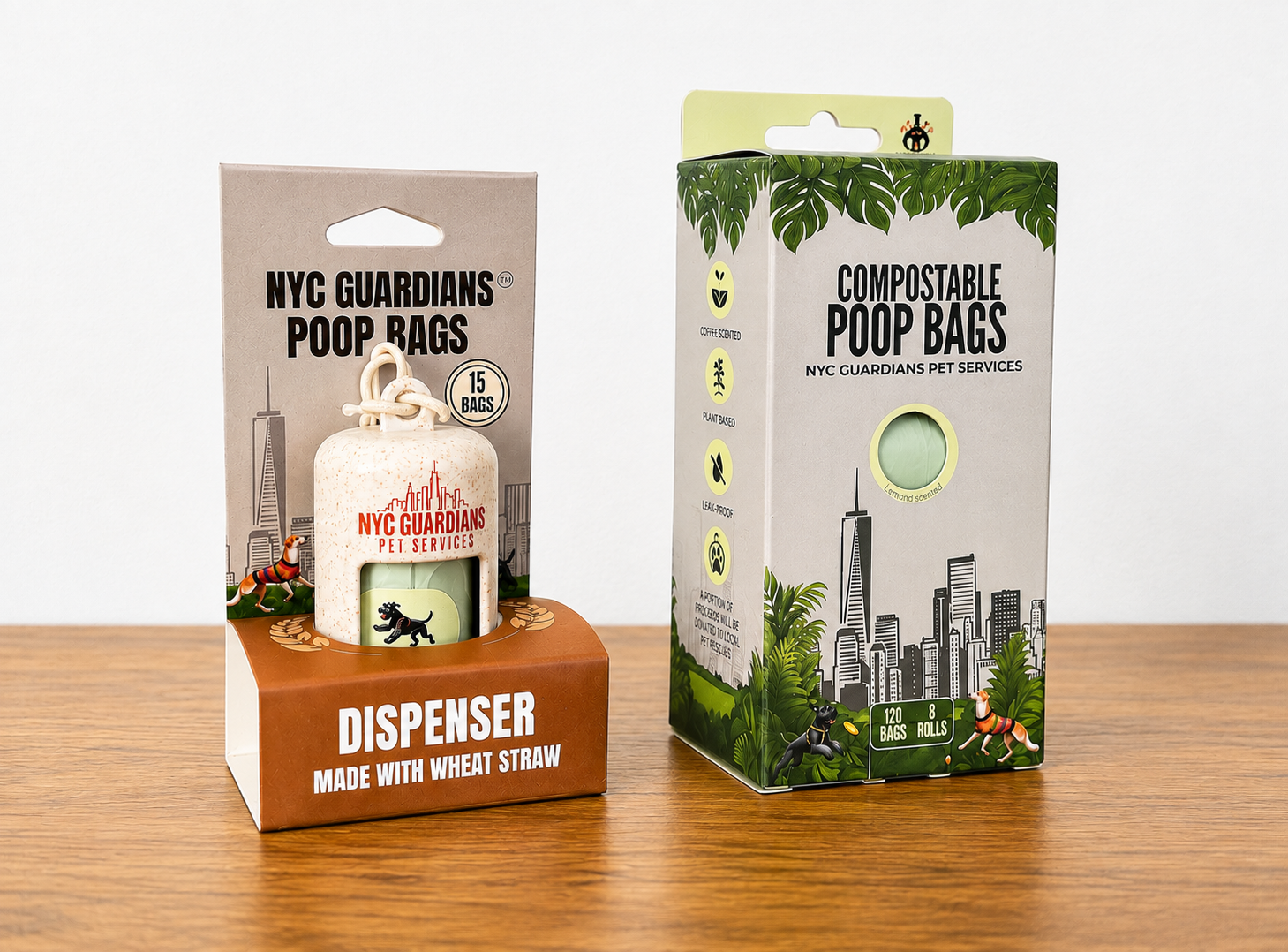 Bolsas para excrementos de perro con dispensador – Aroma a limón | 135 bolsas