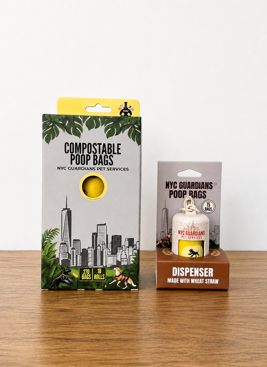 Kit de bolsas para excrementos de perro + dispensador – Aroma a café | 285 bolsas