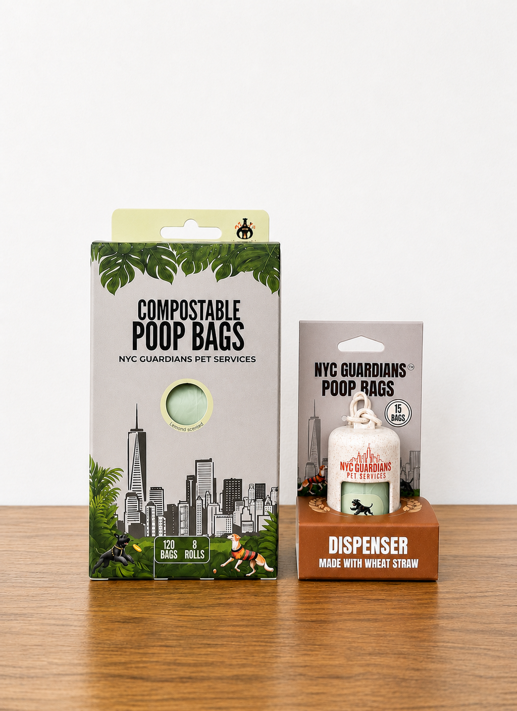 Dog Poop Bags Kit + Dispenser – Lemon Scent | 135 Bags